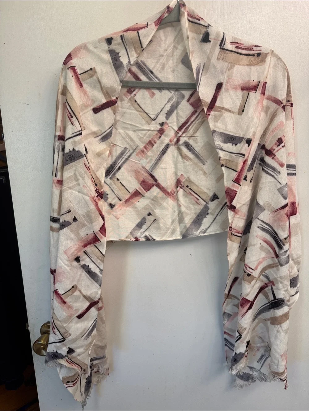 Abstract Pattern Cream and Burgundy Decorative scarf - Brand: